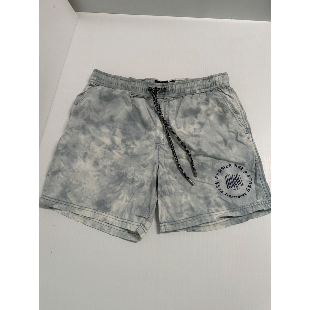 Refinery Mens Tie Dye Swim Shorts Blue White Every Summer Has A Story Size S